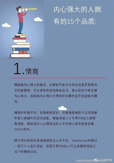 内心强大的人拥有的十五个品质,参考借鉴