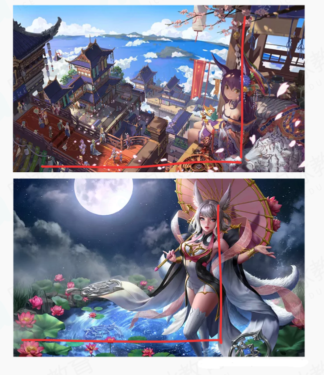 l型构图,半框构图:加大视觉延伸,画面张力十足,一边用于大场景画面