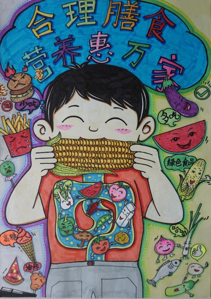 中开展2021年"全民营养周"暨"5·20"中国学生营养日专题宣传绘画比赛