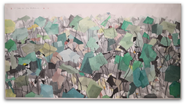 《荷塘》/ 杜大恺 / 纸本水墨 102cm x 200cm / 2010