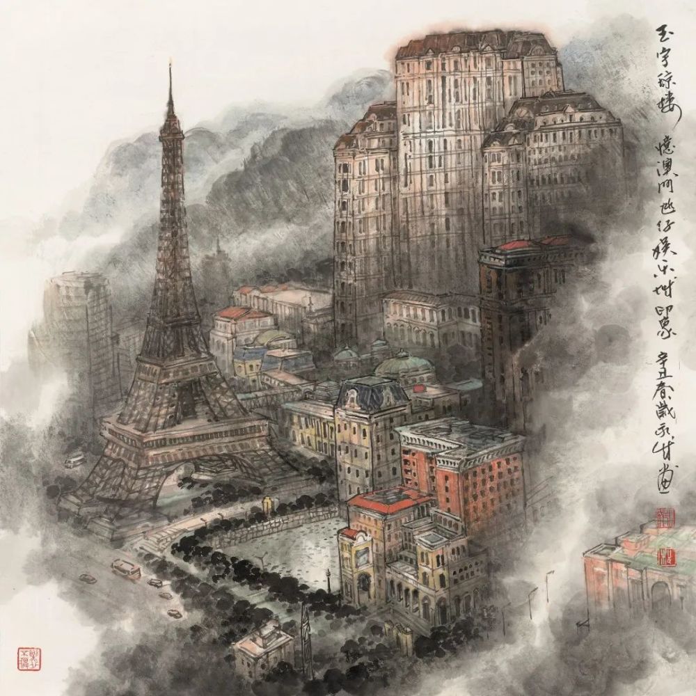 你看过山水画笔墨下的大湾区吗近百位画家用100幅山水画绘就湾区壮美