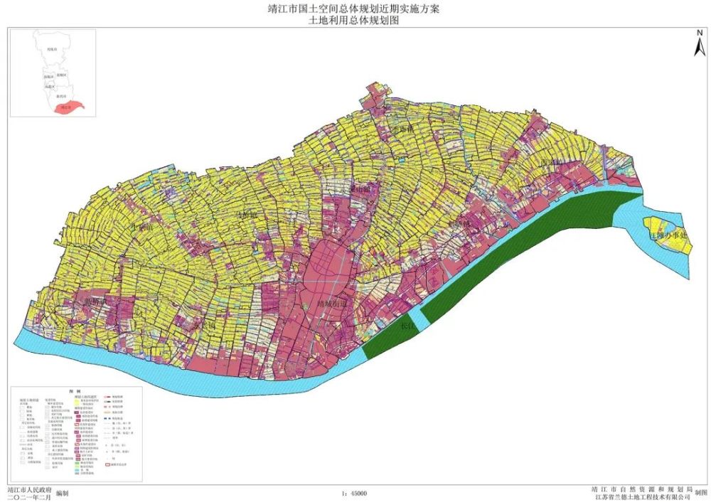 (靖江市国土空间总体规划近期实施方案土地利用总体规划图)