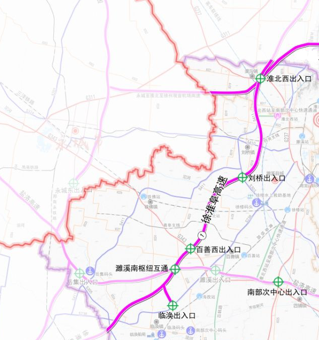向南延伸可达河南省淮滨县,与阜阳至淮滨高速公路河南段相连,可以有效