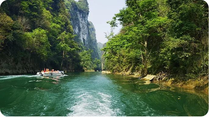 风景,除了黄果树大瀑布,龙宫这样众所周知的景区,还有紫云格凸河这类