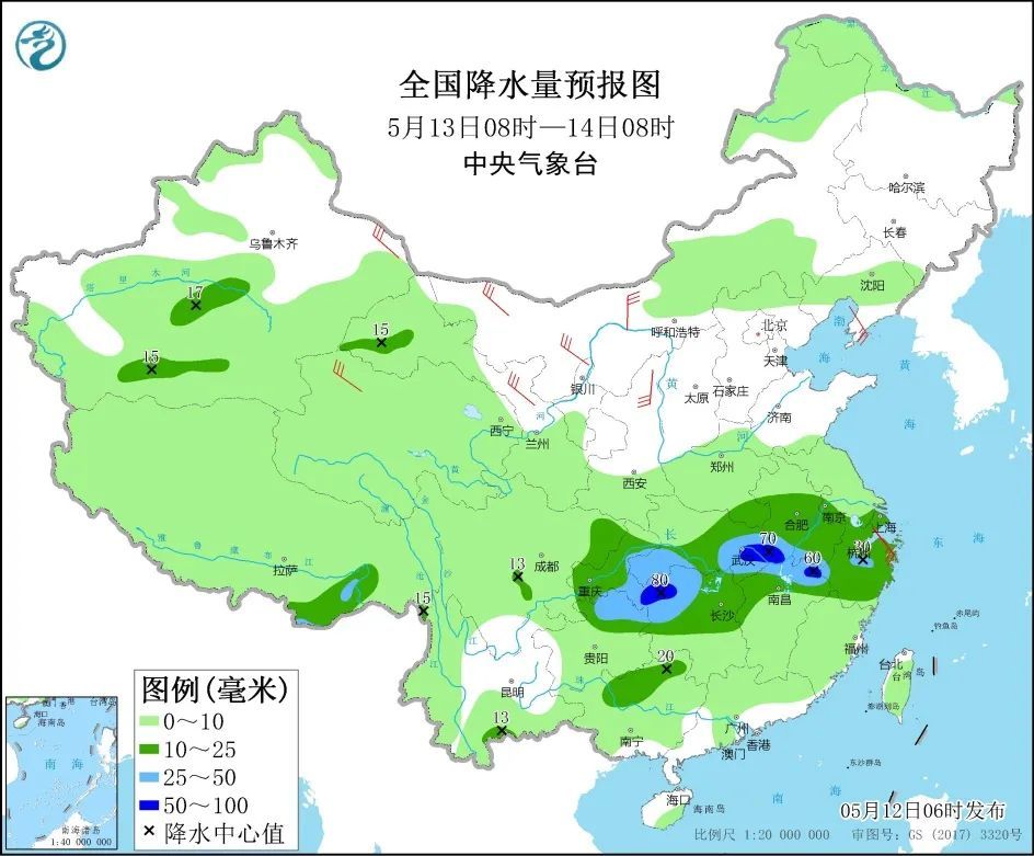 【天气预报】未来三天全国天气预报,5月12日