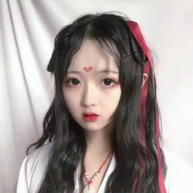 红色系Ⅰins风古风真人女生头像