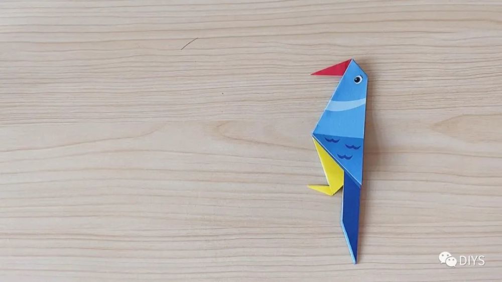手工折纸简单又可爱的啄木鸟