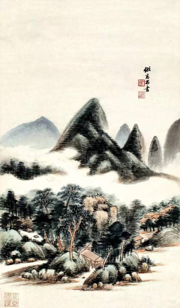 吴湖帆 仿高克恭山水