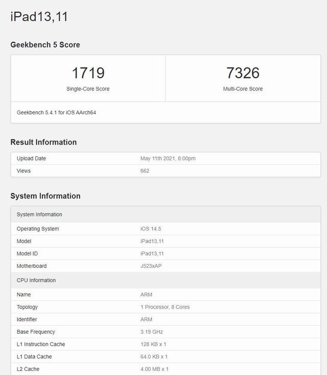 ipad pro型号对照表,ipad pro1代 m1版本ipad pro在早期测试中比上代产品快50%