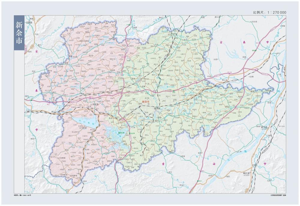 江西省有哪些县不通铁路?(附江西省及各市最新标准地图)