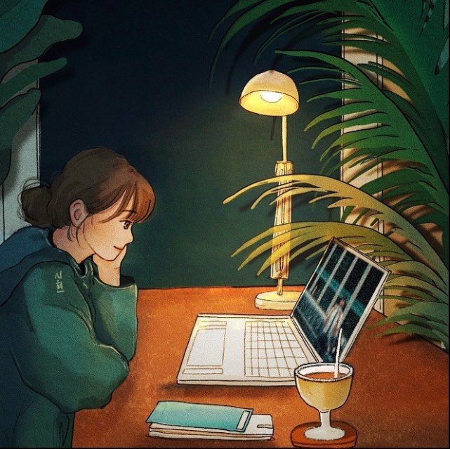 场景插画一个人的日常好治愈壁纸头像