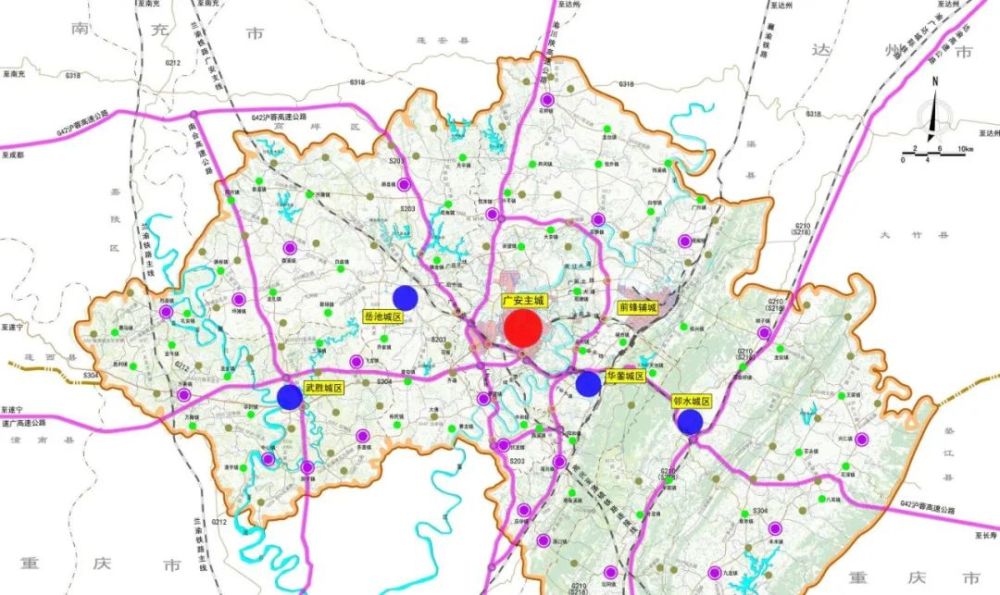bluetown / 广安市2013-2030市域城镇体系规划图