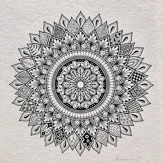 针管笔线描手绘图案,如此细腻得花多少耐心呢?