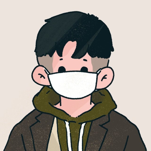 头像|戴口罩的男生插画小头像 可爱又帅气