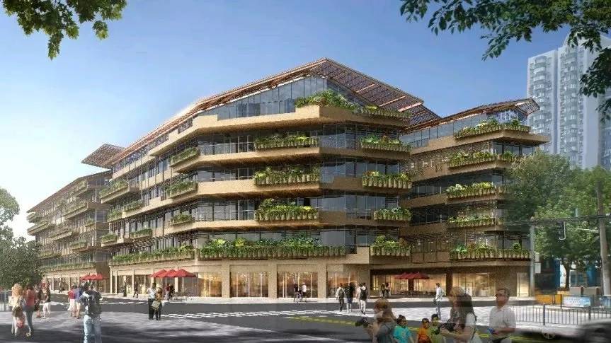 花钵建筑立面,张扬丹霞红,恒基旭辉天地购物中心设计充满想象力