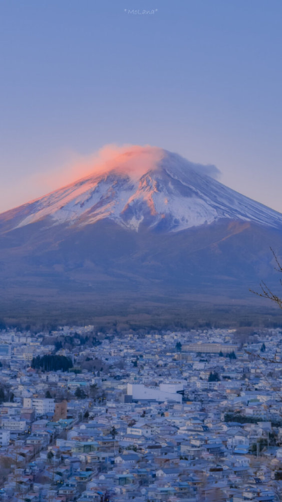 富士山雪景图也太唯美浪漫了"壁纸"