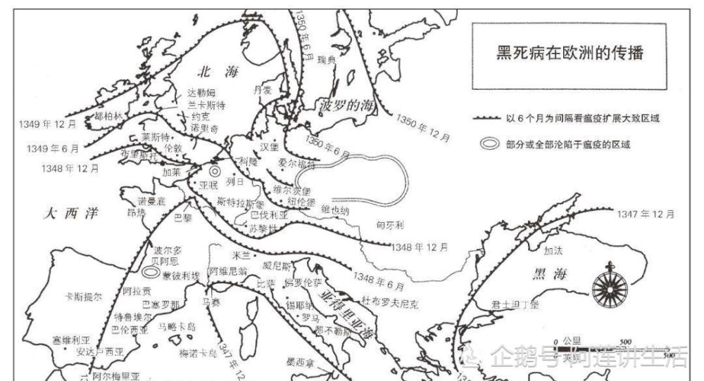 黑死病传播路线