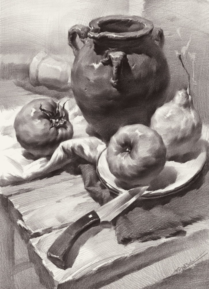 素描静物静物单体罐子素描画法不容错过