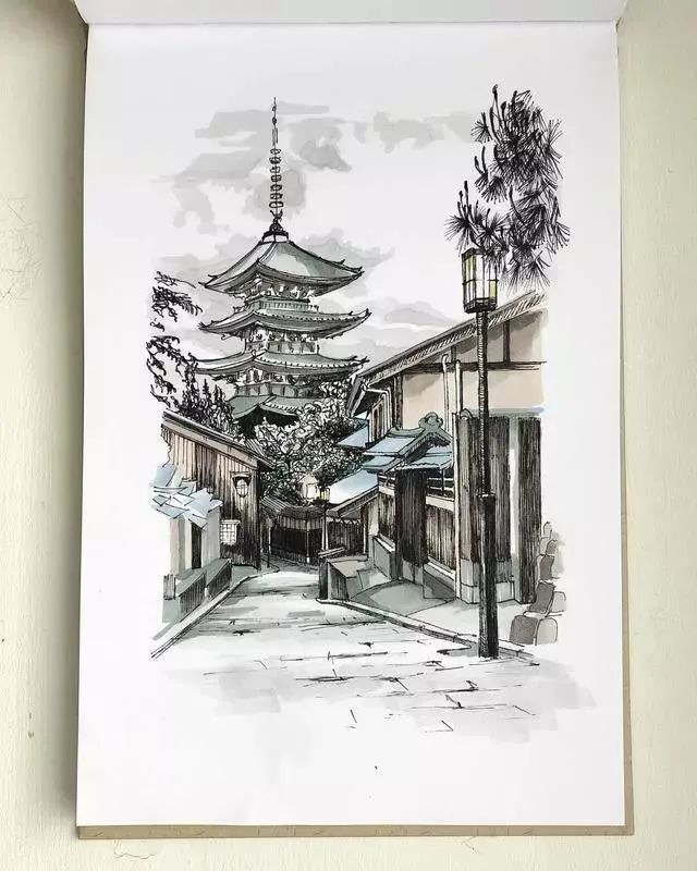 空间感超强的马克笔场景速写手绘
