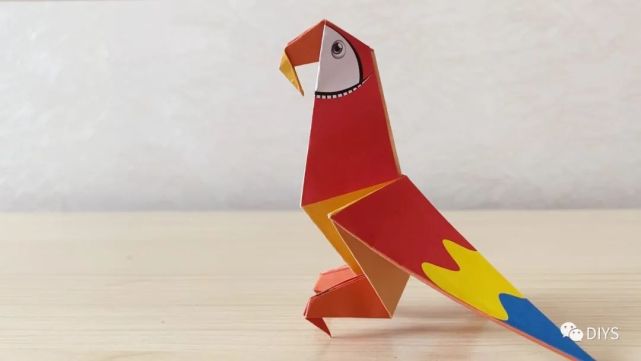 手工折纸简单又漂亮的立体鹦鹉