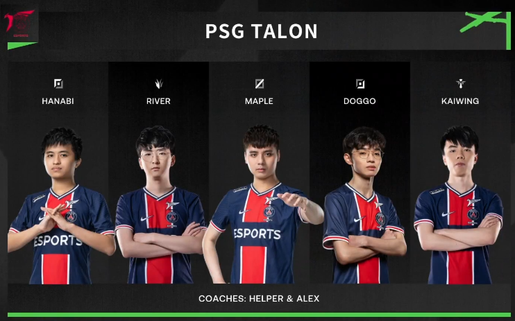 2020年6月,太平洋pcs赛区的talon战队正式更名为psg talon,并一举夺