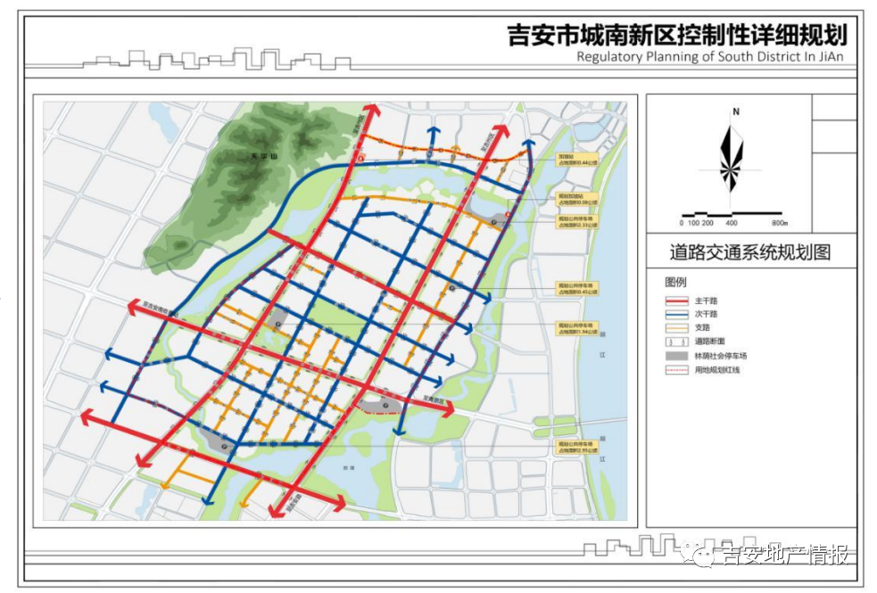 双向六车道布局减少了像老城区似的拥堵,方便了赣西堤通往吉安的任何