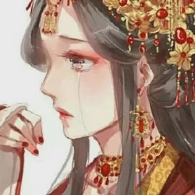 最近超火二次元的红色古风女生头像 古风动漫女生头像