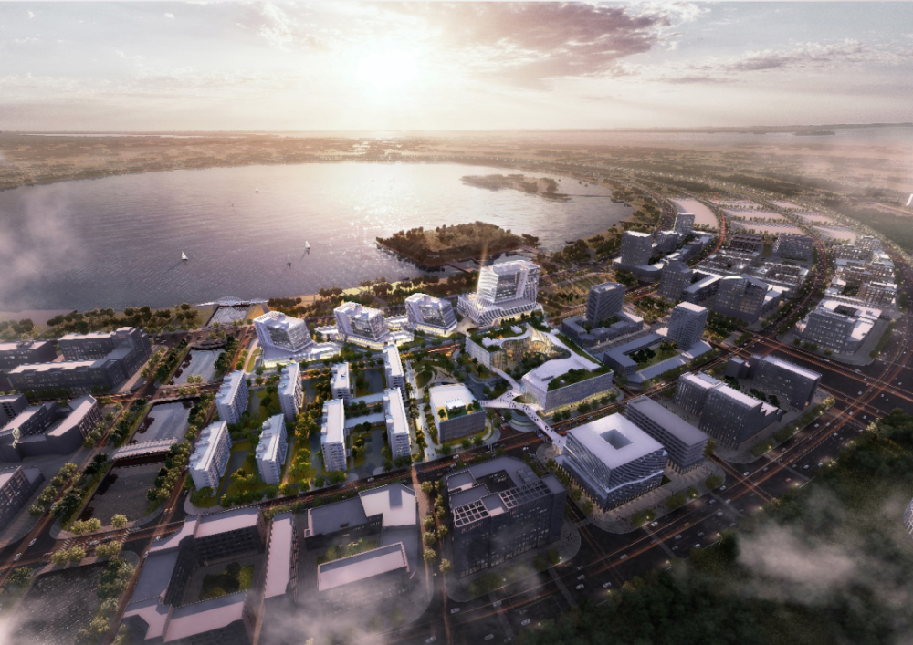 站楼枢纽地区—智慧生态的未来之城来源:临港新片区规划,南汇新城规划