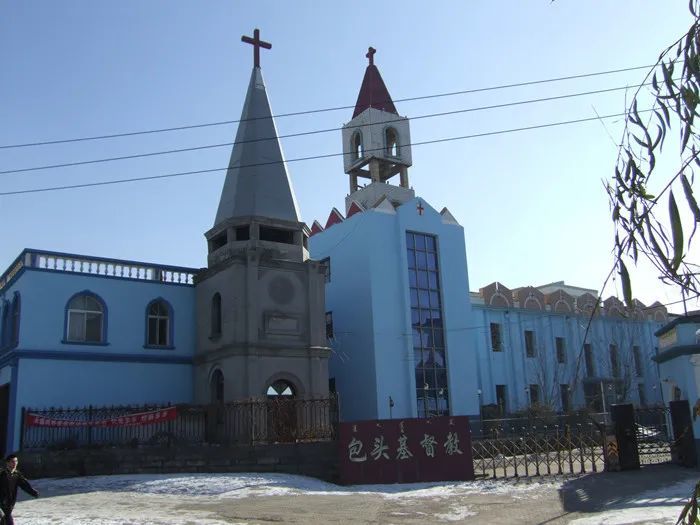 包头旧迹:解放路基督教东堂钟楼(民国,东河区)