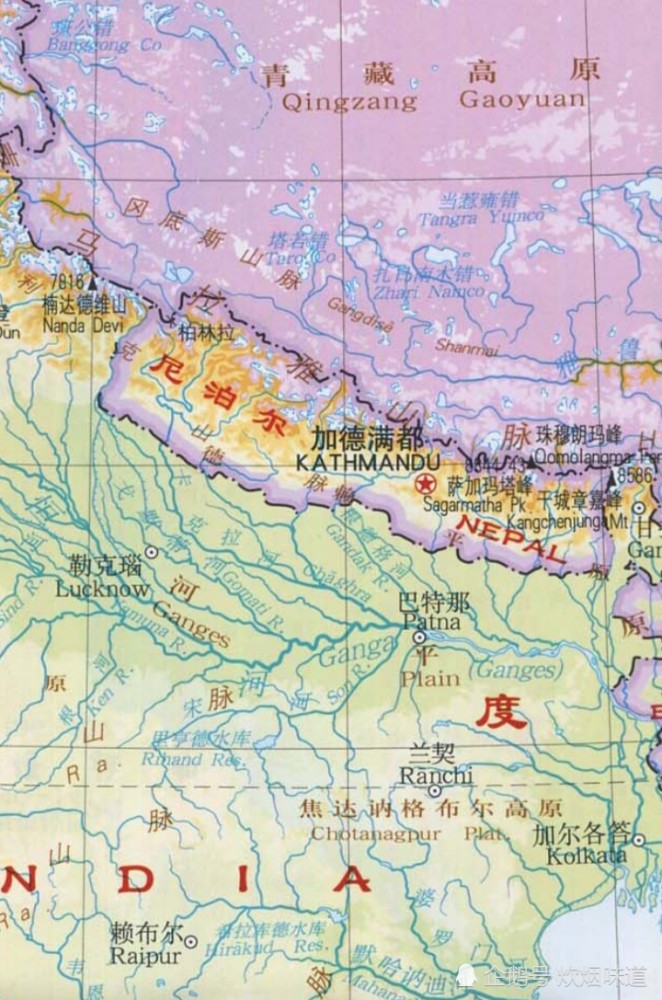 幸亏中印两国之间隔着喜马拉雅山和青藏高原这是一道自然形成的天堑