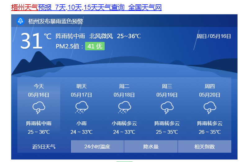 梧州发布暴雨蓝色预警!强对流天气来了,这次会持续多久?