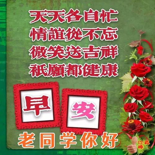 冬天早上好美图,老同学问候表情包,中老年带字祝福语