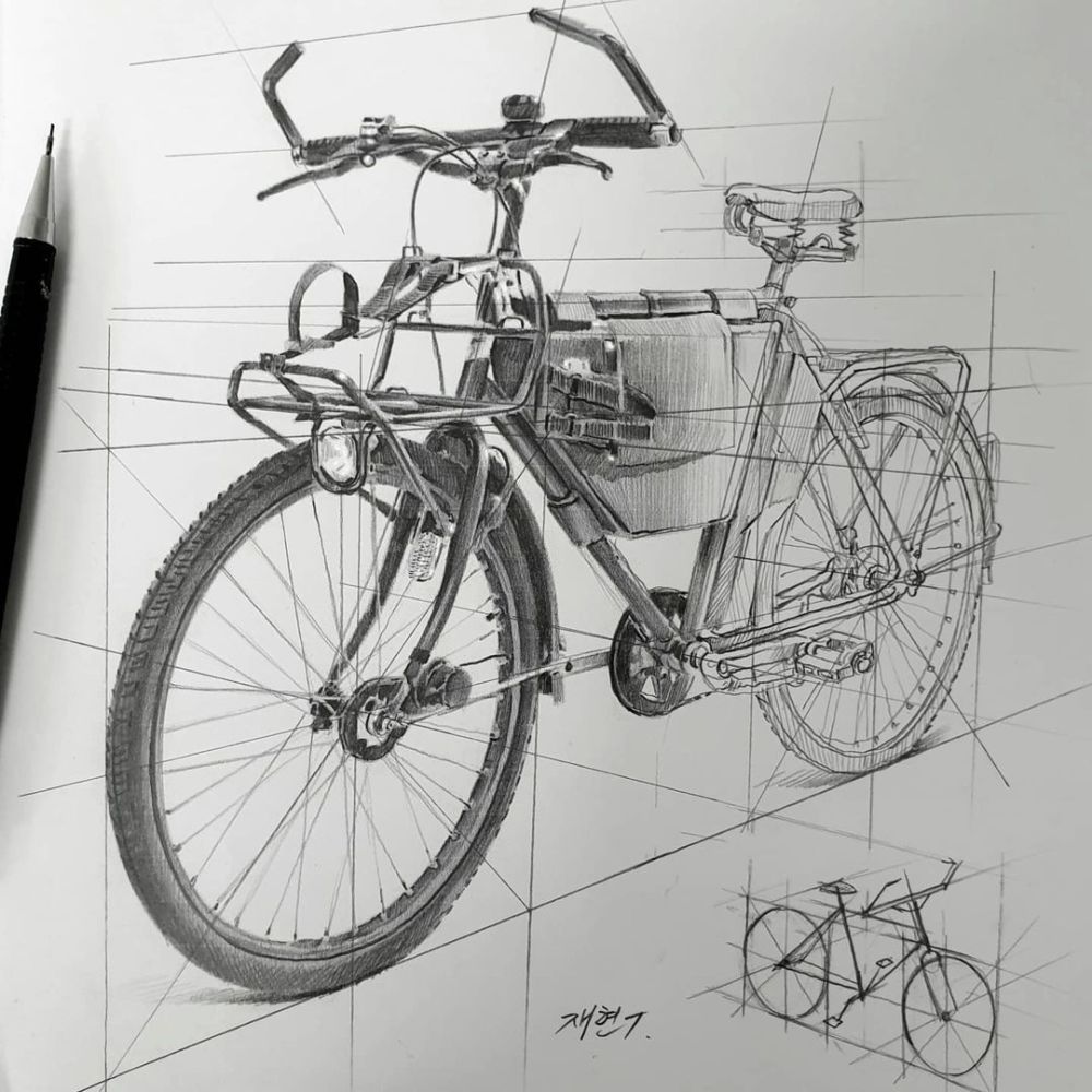 自行车透视画法