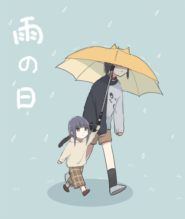 画师创作猫和主人的雨中小故事画风好萌故事好逗