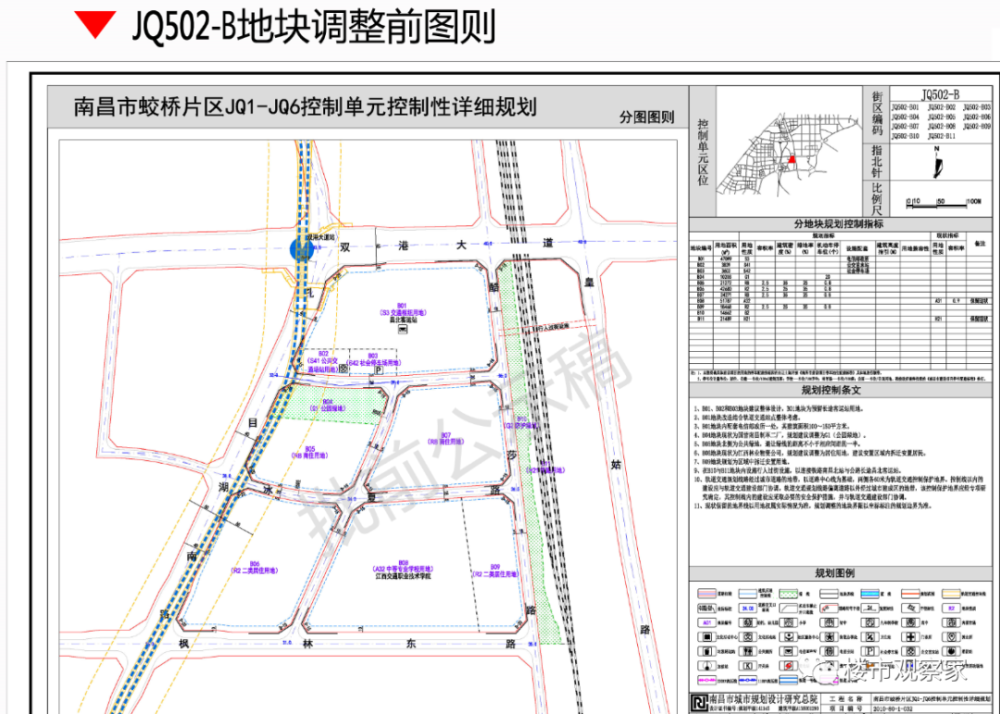 南昌蛟桥片区jq1-jq6单元控制性详细规划调整公示