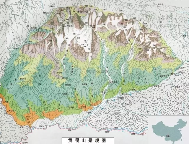 贡嘎山,又叫岷雅贡嘎,位于四川省康定以南,是大雪山的主峰.