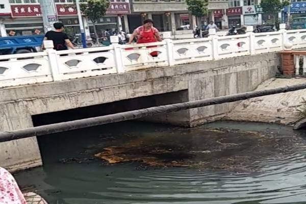 两大妈桥头倒脏水,看完水里的状况,网友:这样的人不抓等什么?