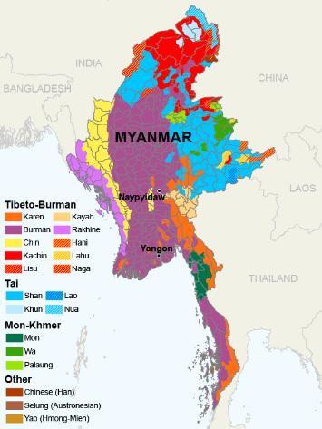 图:缅甸民族分布图.