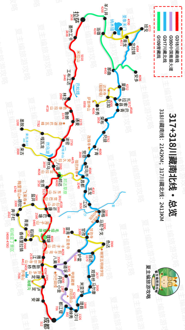 317川藏北线,成都进藏行程规划:住宿地,日里程路况