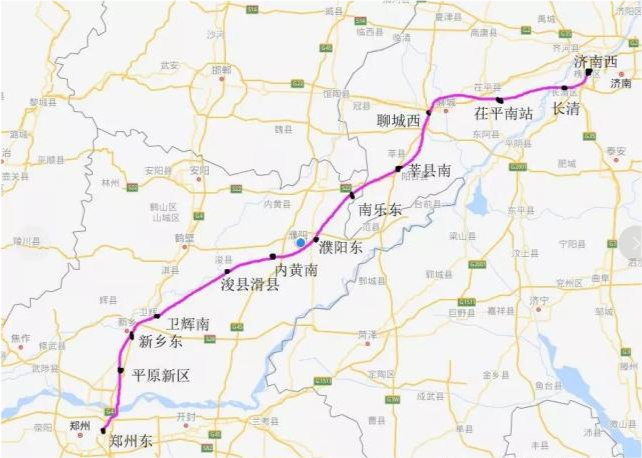 郑州和济南都是省会城市,目前郑州至济南高铁正在建设当中,这是郑济