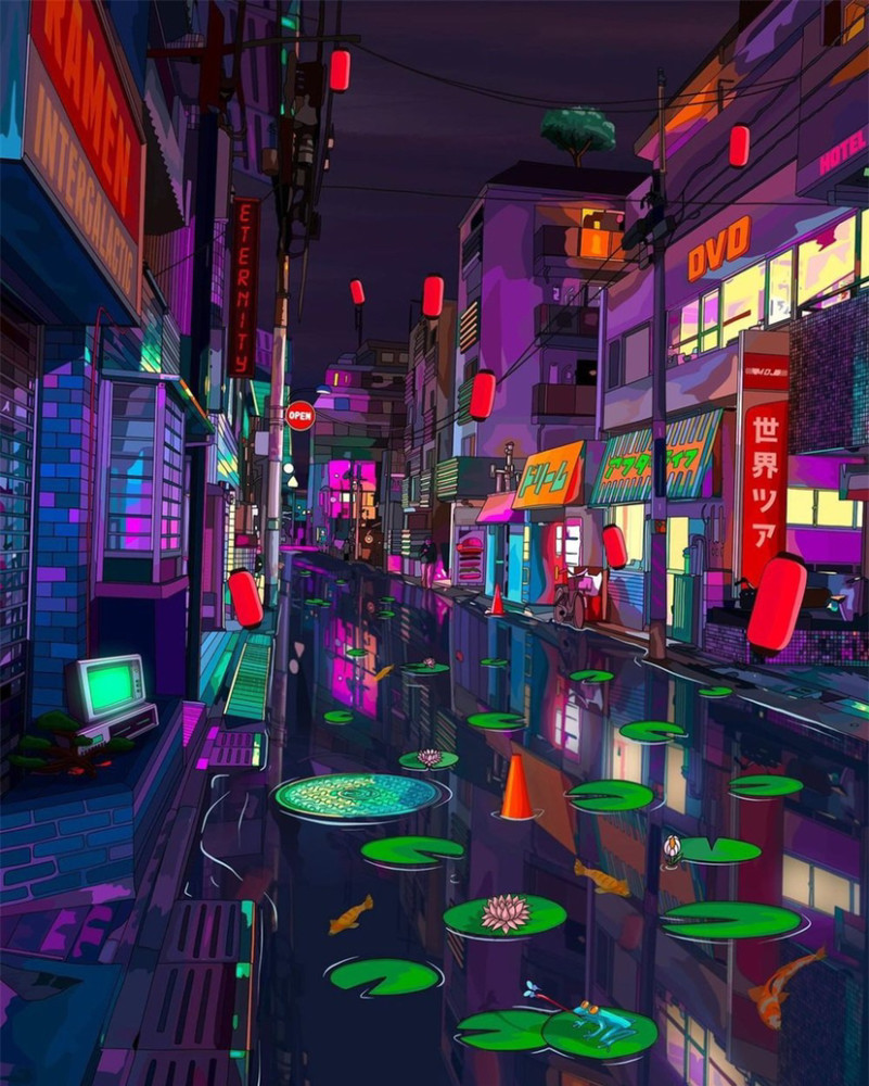 赛博朋克风插画