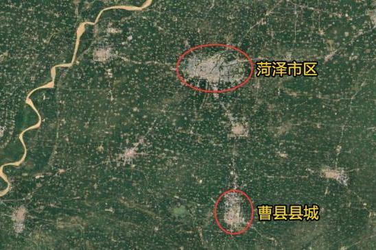 卫星航拍下的曹县建成区约80平方公里未来发展值得期待