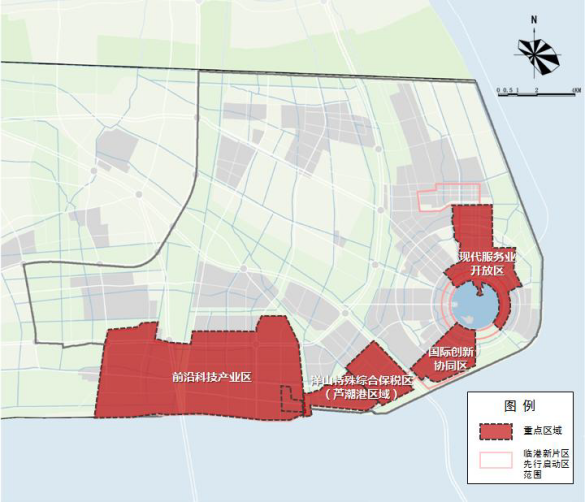 南汇新城"十四五"重点规划建设区域示意图 图源:上海临港公众号