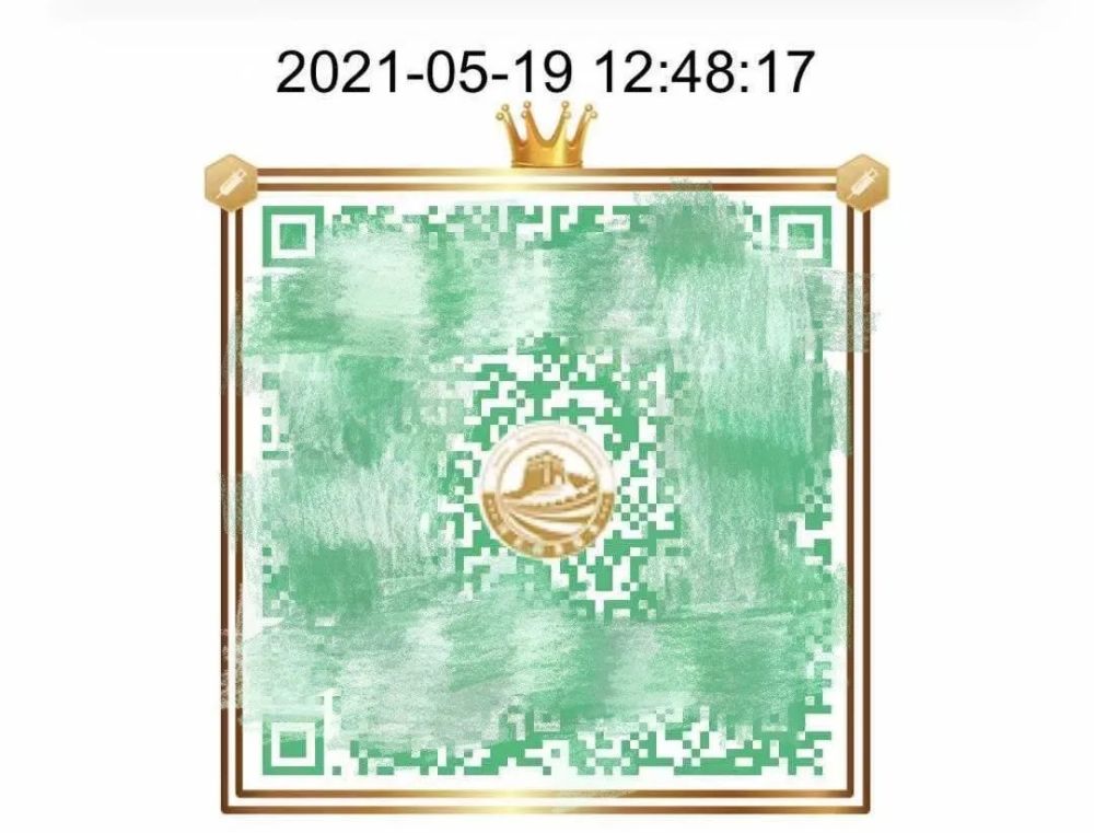 您的河北健康码 除了 左右上方各有一个针剂标志外, 金色边框正上方