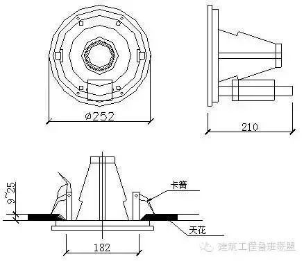 吸顶式扬声器安装图示