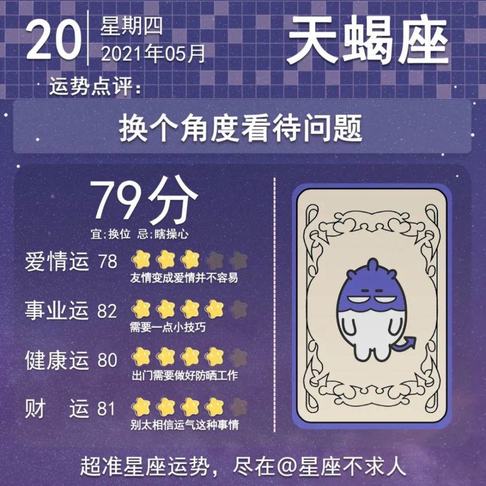 2021年5月20日星座运势