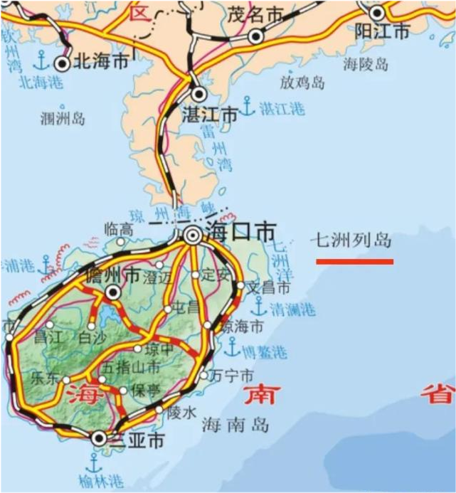 海南省七洲列岛包括北峙南峙双帆岛狗卵脬峙等7个小岛