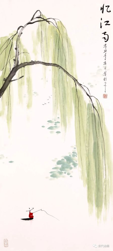 《忆江南》 纸本水墨 100cm×50cm 2021