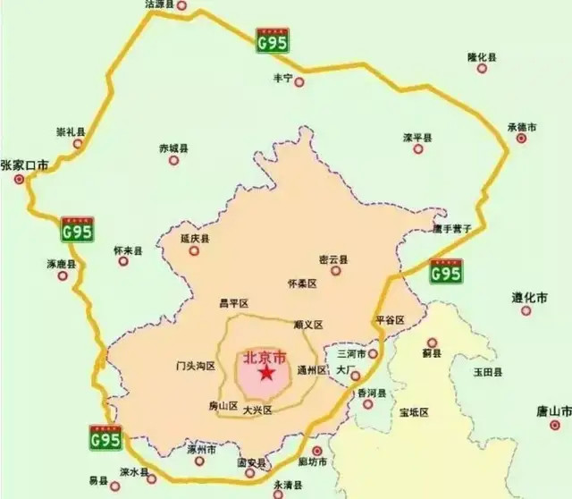 (北京"大七环"京津冀环线路线图)