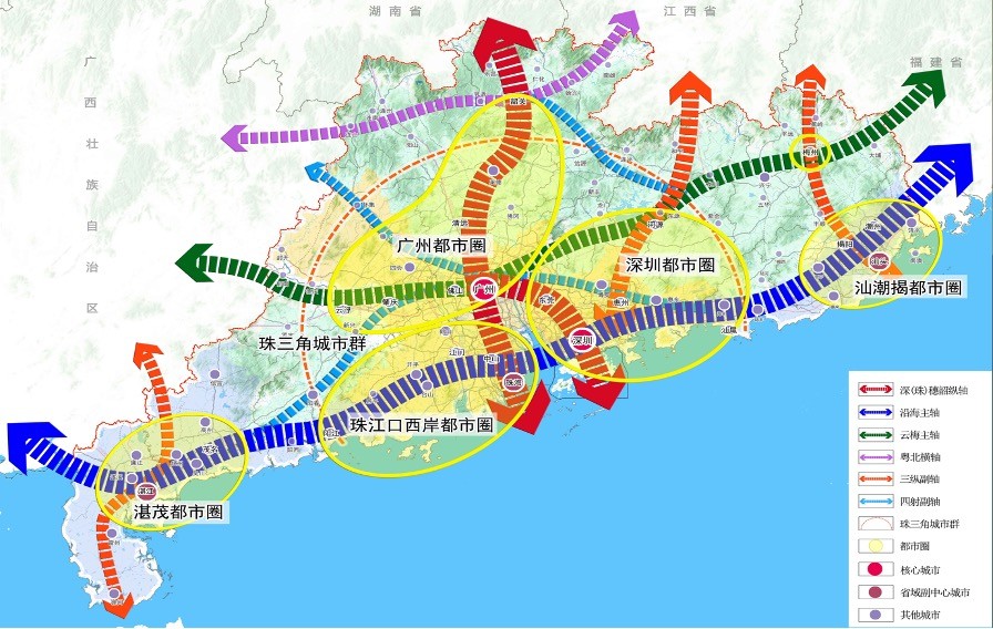 除此之外,广州都市圈的发展也被正式写入未来五年的发展规划.